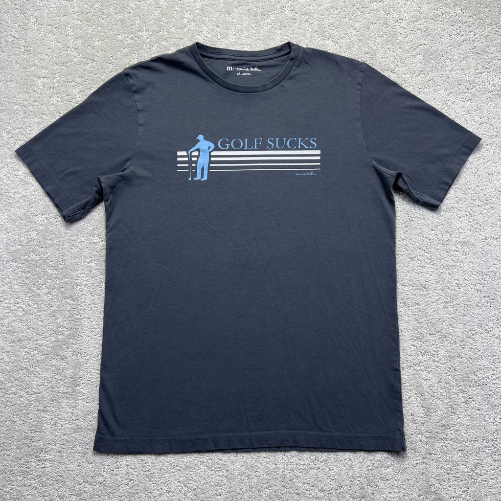 TravisMathew Mens M Gray Blue Golf Sucks Graphic Pima - Adult & Kids T-Shirts, Sweatshirts & Hoodies apparel design preview 1