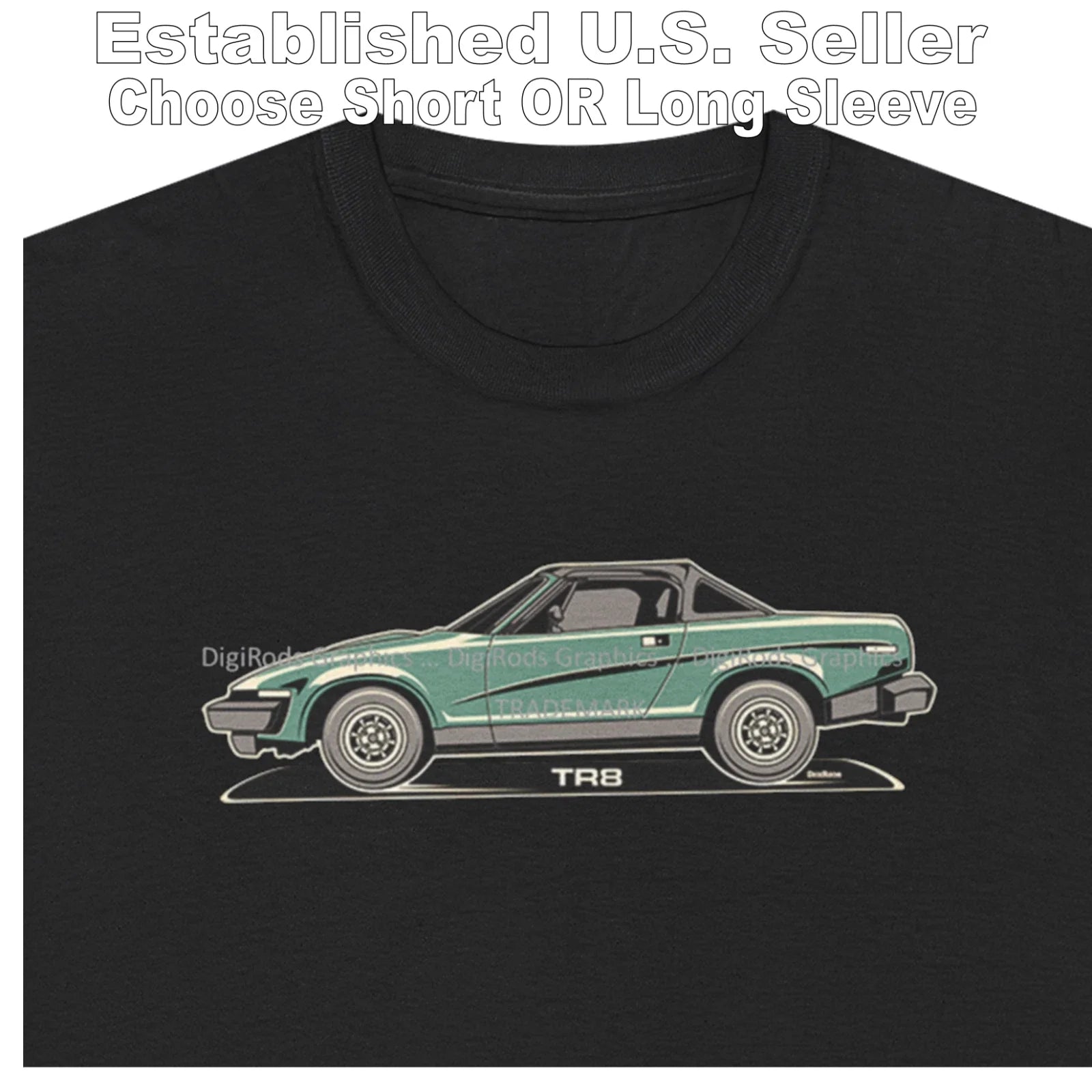 DigiRods Triumph TR8 TR 8 V8 Convertible Model Tonal - Adult & Kids T-Shirts, Sweatshirts & Hoodies apparel design preview 1