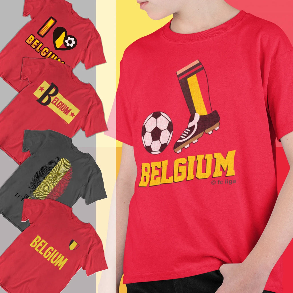 Boys or Girls BELGIUM Football Kids T-ShirtBelgian - Adult & Kids T-Shirts, Sweatshirts & Hoodies apparel design preview 1