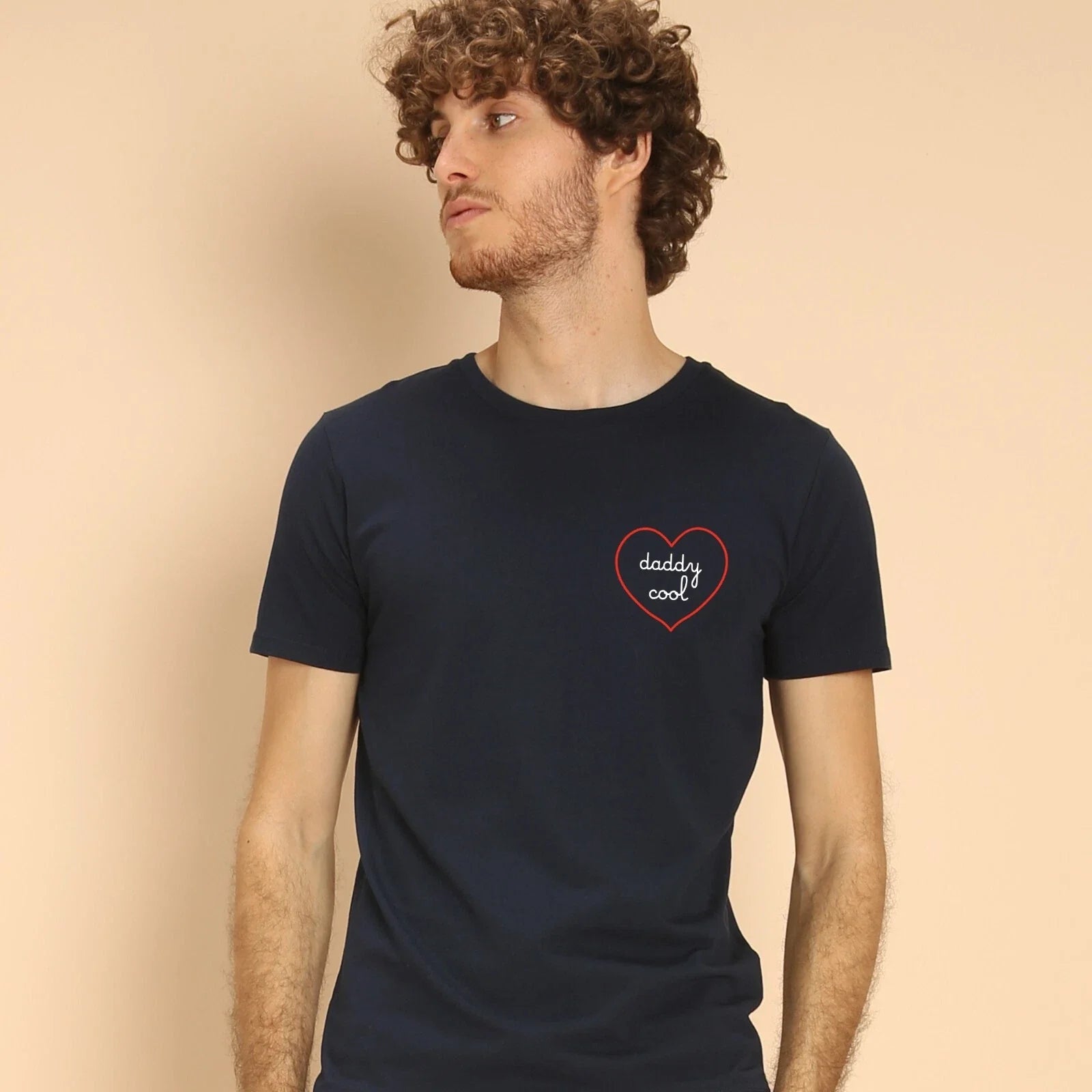 Men's Short Sleeve DADDY COOL HEART Navy Blue - Adult & Kids T-Shirts, Sweatshirts & Hoodies apparel design preview 1