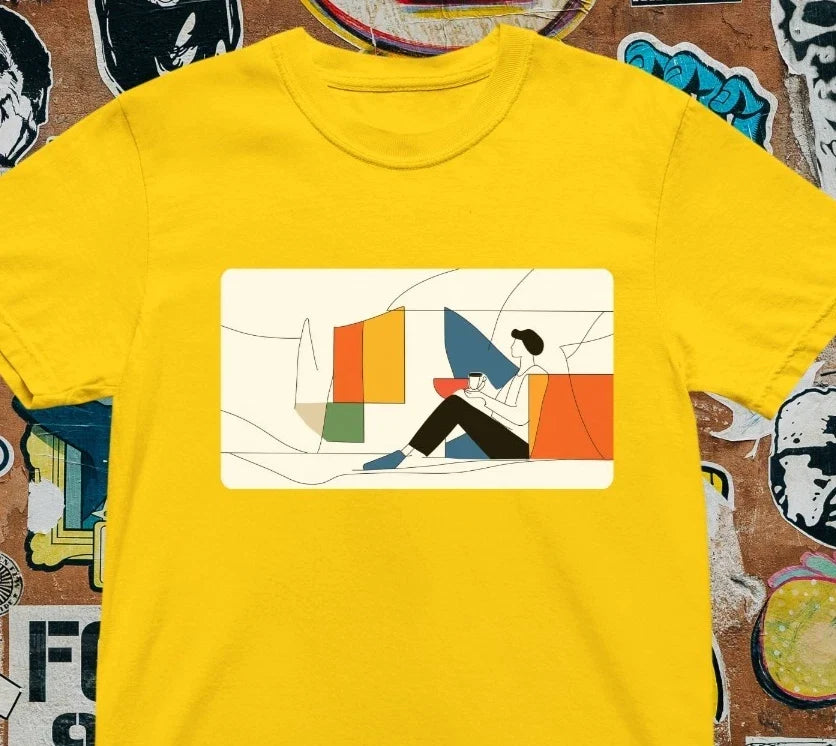 Minimalist Reading Art Modern Abstract Geometric Book - Adult & Kids T-Shirts, Sweatshirts & Hoodies apparel design preview 1
