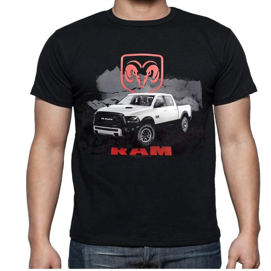 Ram White Truck Hemi Shield Logo Cool t' Black Dodge - Adult & Kids T-Shirts, Sweatshirts & Hoodies apparel design preview 1