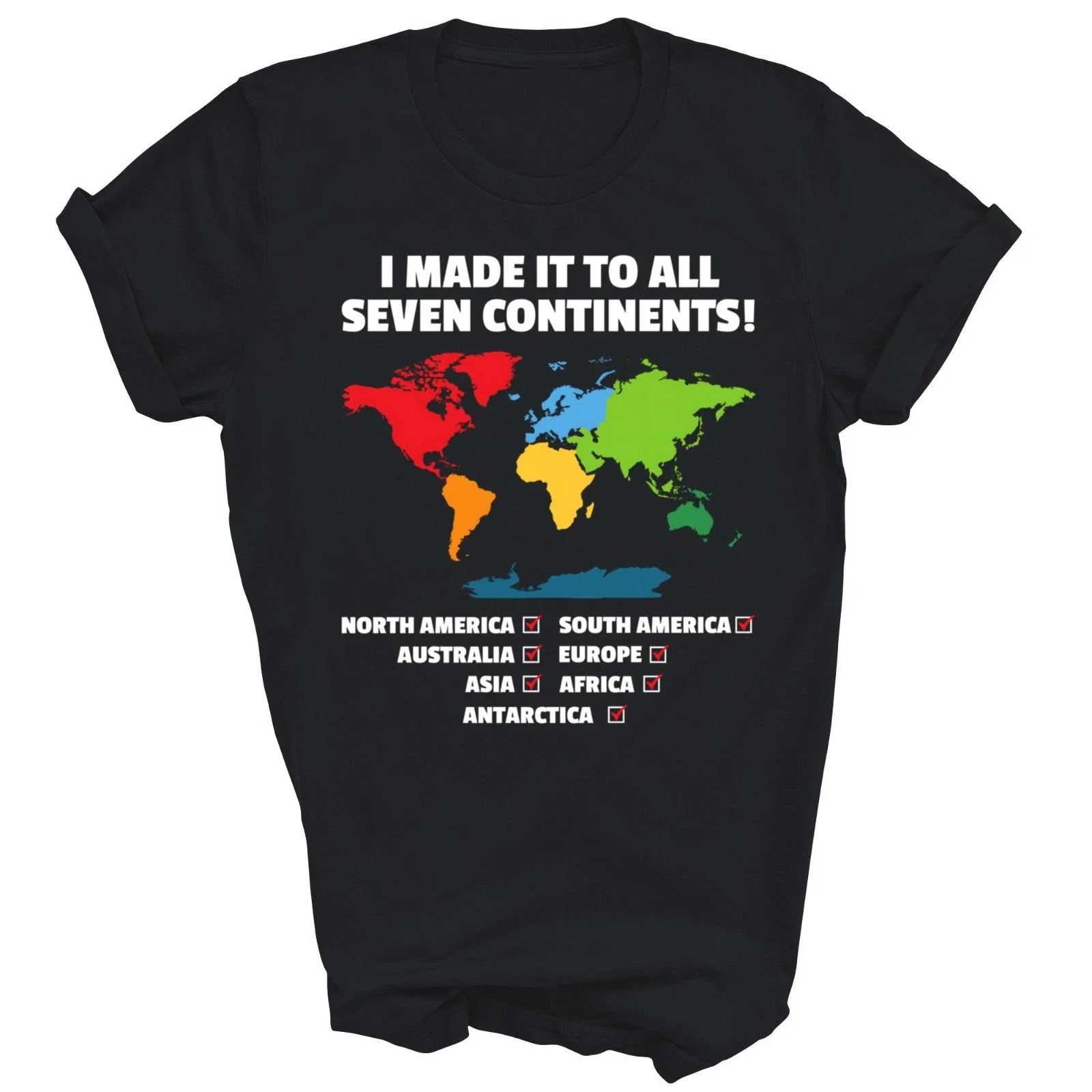 World Traveler Seven Continents 7 Gift - Adult & Kids T-Shirts, Sweatshirts & Hoodies apparel design preview 1