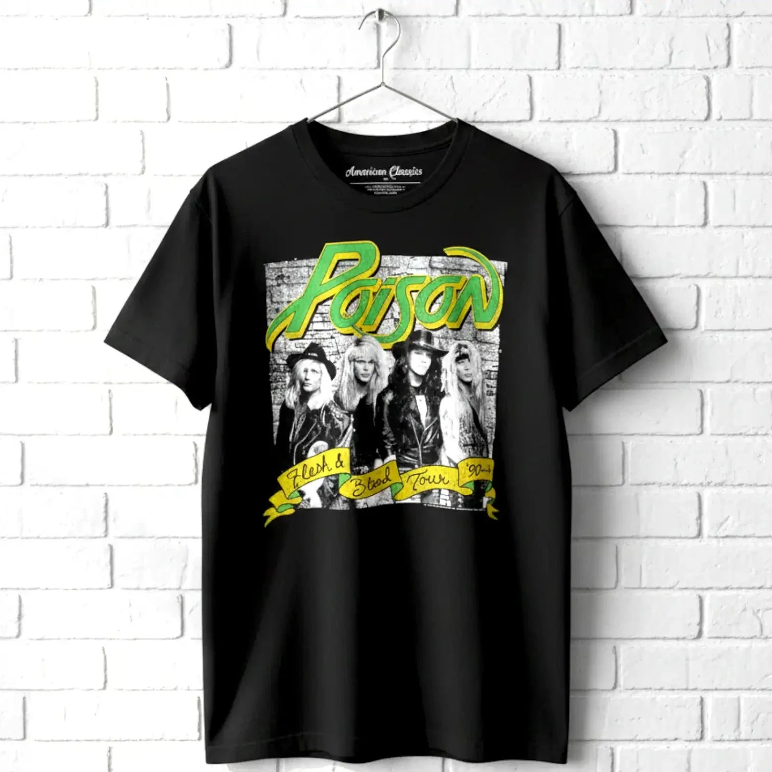 Poison Flesh Blood Tour 90's Men's - Adult & Kids T-Shirts, Sweatshirts & Hoodies apparel design preview 1