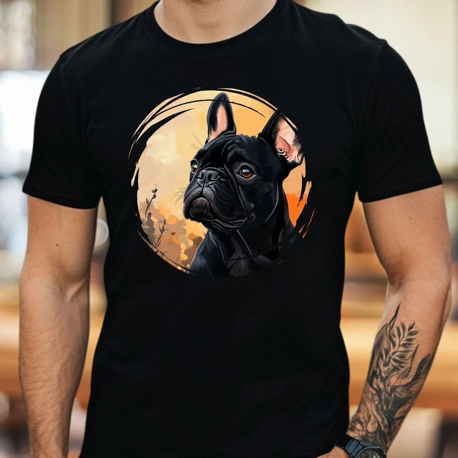 Mens French Bulldog Motif Cotton Size XS to 5XL - Adult & Kids T-Shirts, Sweatshirts & Hoodies apparel design preview 1