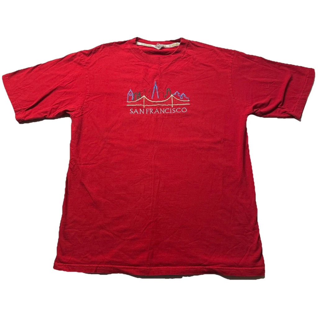 Vintage 90s Men's XLT Golden Gate Bridge Art Skyline - Adult & Kids T-Shirts, Sweatshirts & Hoodies apparel design preview 1