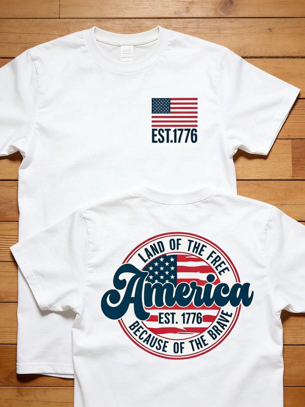 American Flag July 4th Retro Graphic - Adult & Kids T-Shirts, Sweatshirts & Hoodies apparel design preview 1