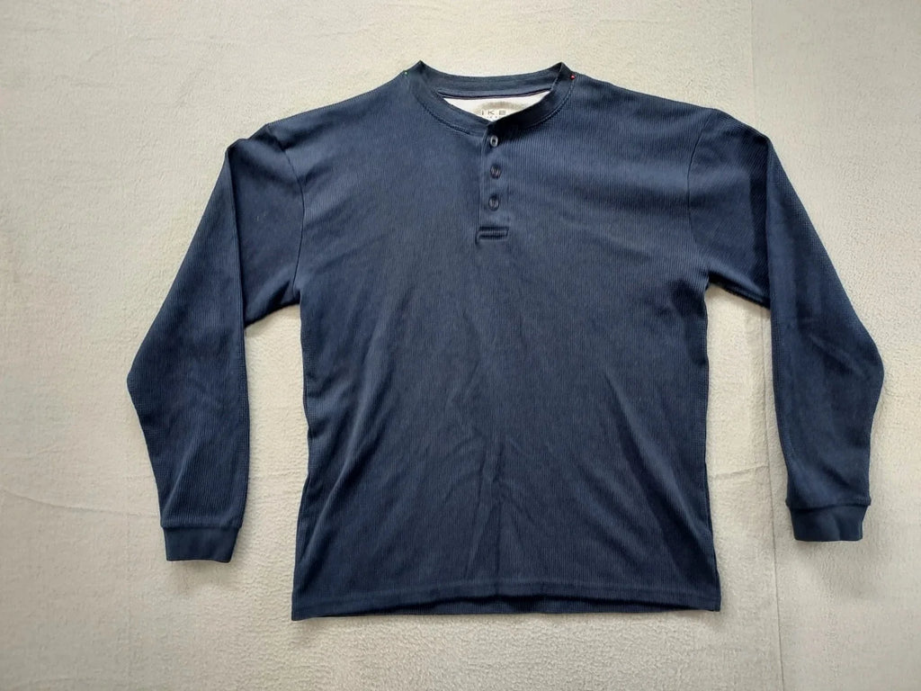 Ike By Behar Men L Blue Waffle Henley Neck Casual - Adult & Kids T-Shirts, Sweatshirts & Hoodies apparel design preview 1