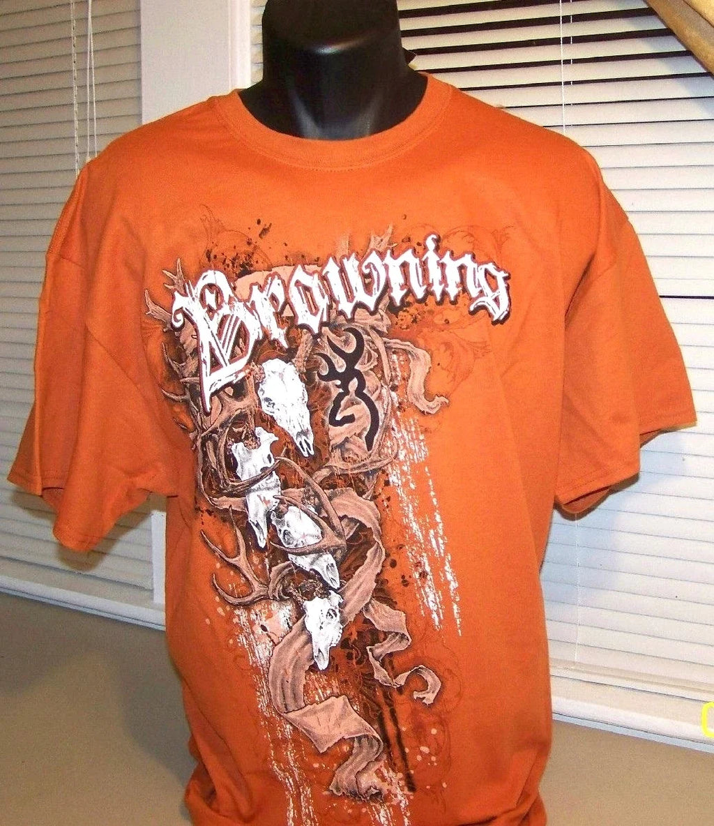 NWT Mens XL BROWNING BUCKMARK Gothic SKULL Antler - Adult & Kids T-Shirts, Sweatshirts & Hoodies apparel design preview 1