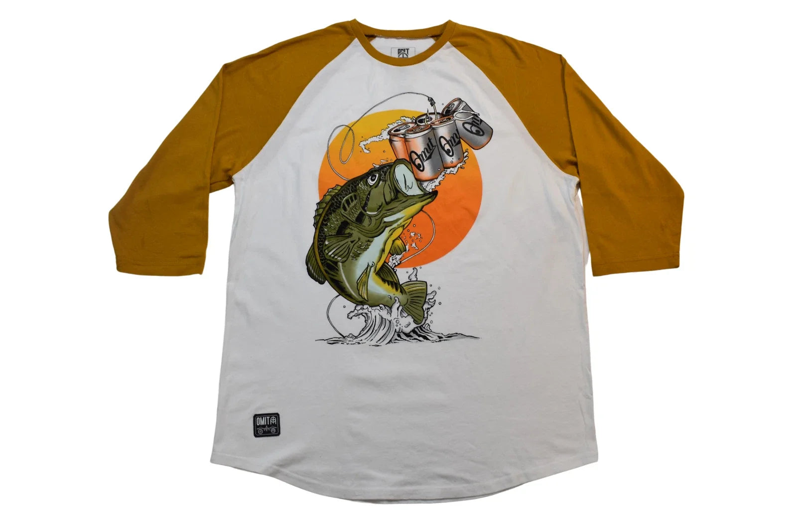 Omit Mens Fishing Beer Graphic Raglan NWT L - Adult & Kids T-Shirts, Sweatshirts & Hoodies apparel design preview 1