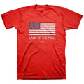 Land Of The Free American Flag Red Size S - Adult & Kids T-Shirts, Sweatshirts & Hoodies apparel design preview 1
