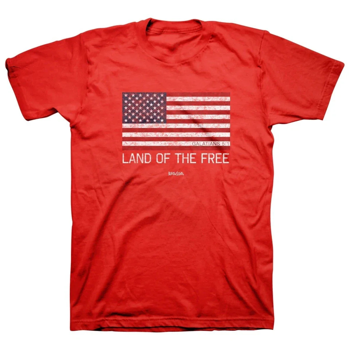 Land Of The Free American Flag Red Size S - Adult & Kids T-Shirts, Sweatshirts & Hoodies apparel design preview 1