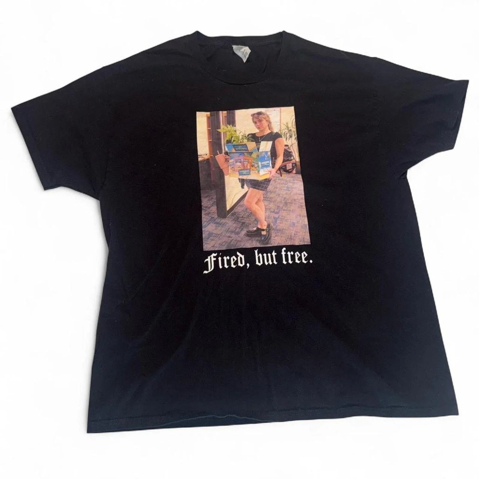 Hanes Fired But Free Graphic Mens XL Corporate Humor - Adult & Kids T-Shirts, Sweatshirts & Hoodies apparel design preview 1