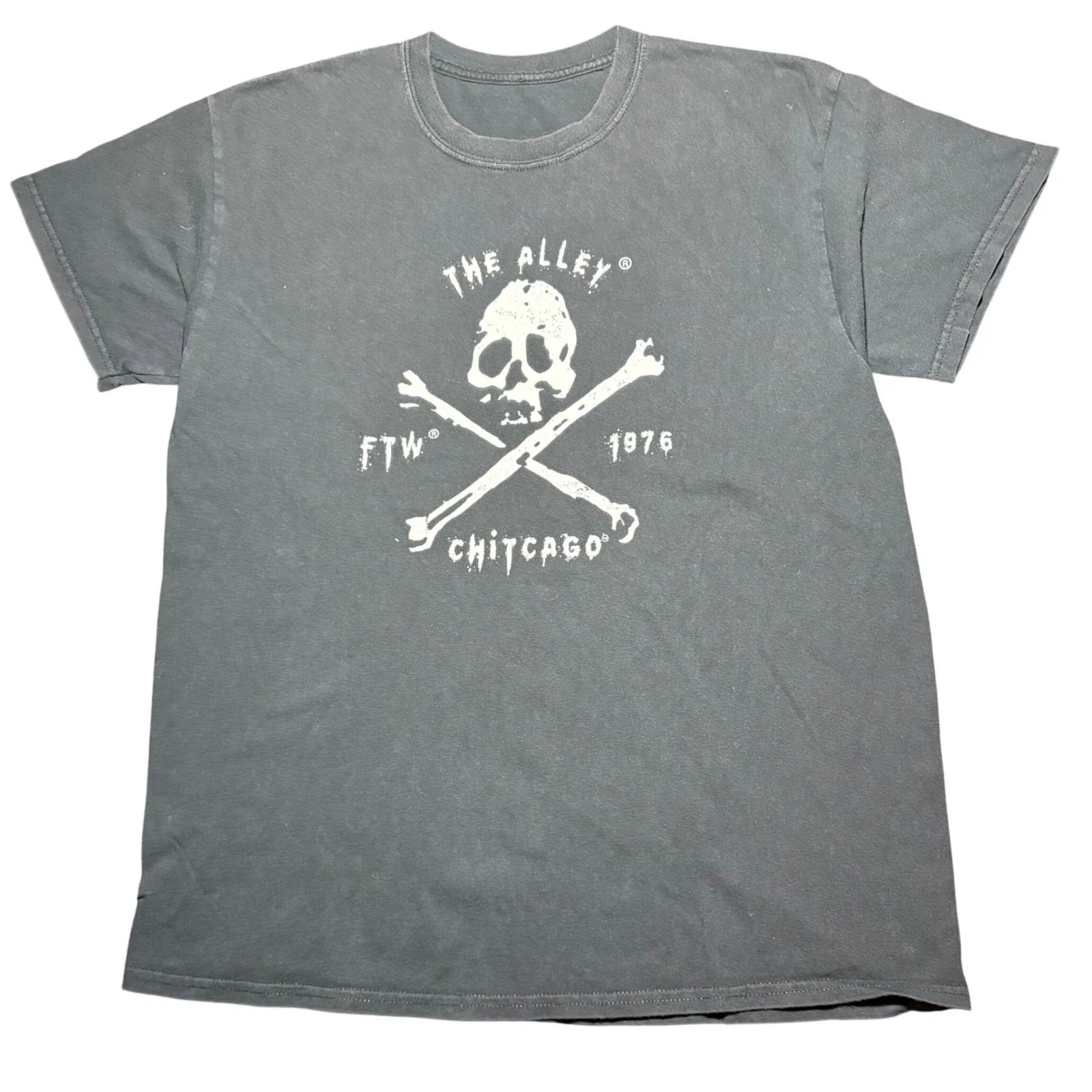 Vintage Skull Men's Large The Alley Chicago Grunge - Adult & Kids T-Shirts, Sweatshirts & Hoodies apparel design preview 1