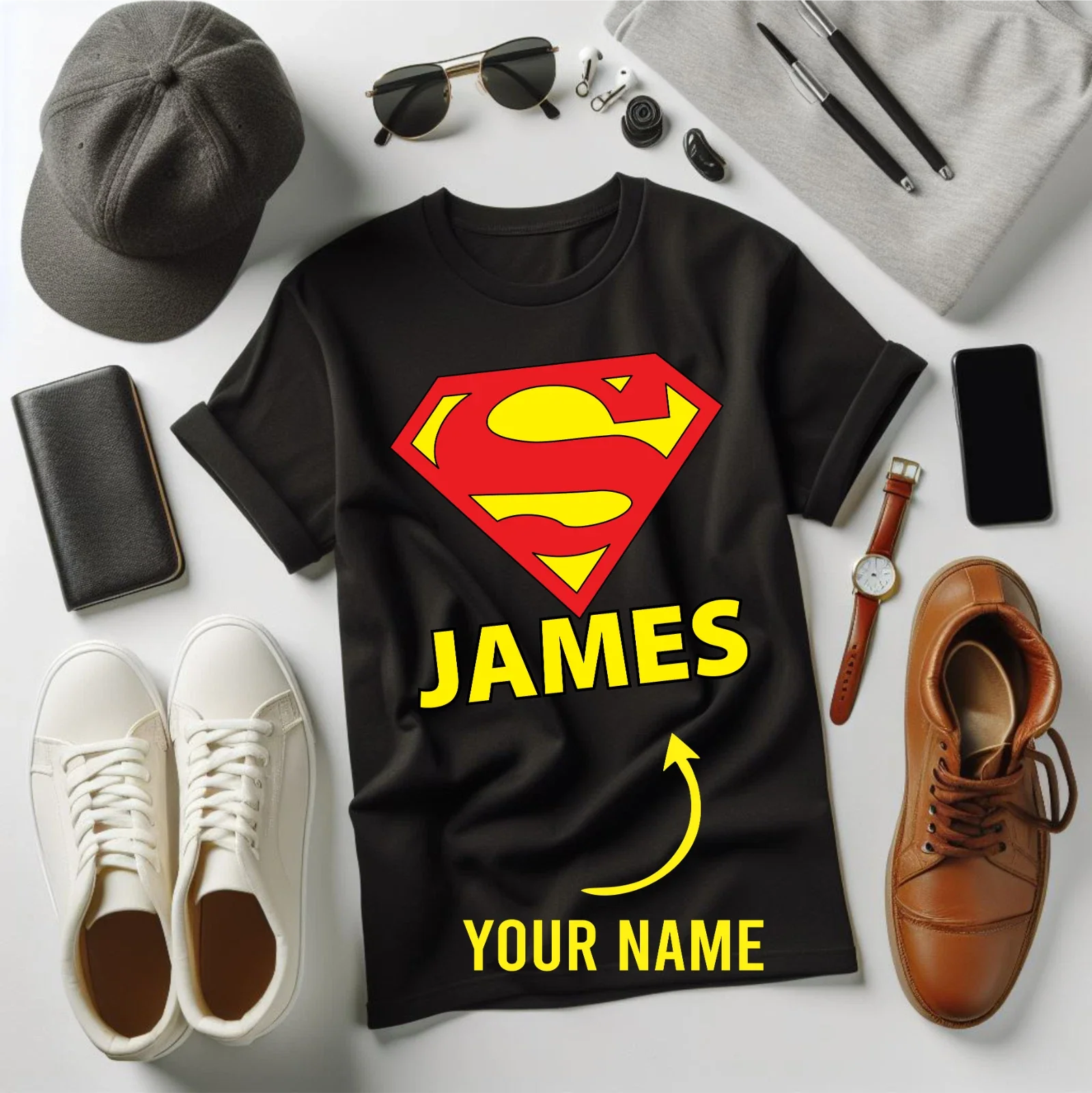 Personalised Super Dad Father Day Birthday Gift - Adult & Kids T-Shirts, Sweatshirts & Hoodies apparel design preview 1