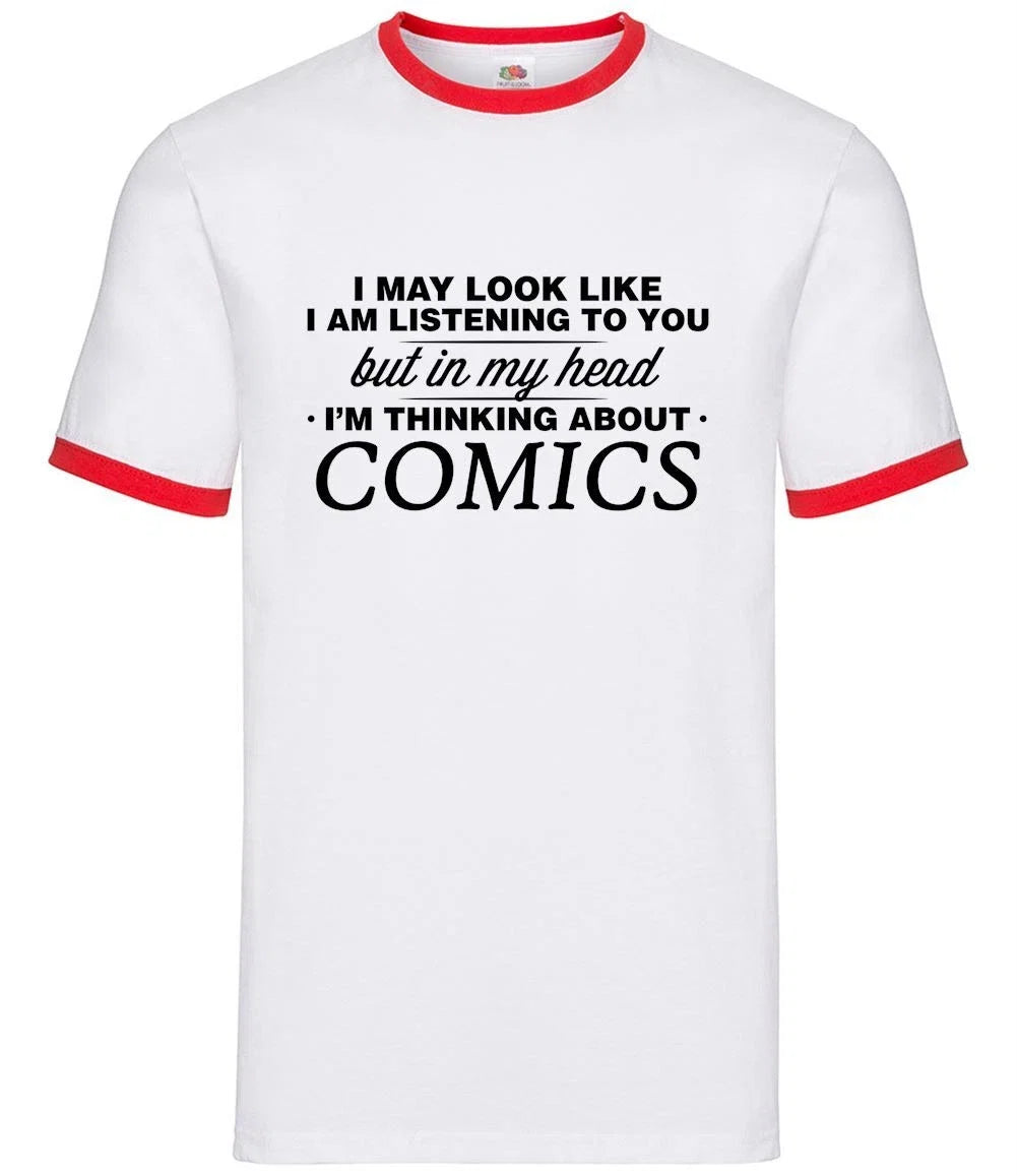 In My Head I'm Comics Mens Ringer Graphic Novel - Adult & Kids T-Shirts, Sweatshirts & Hoodies apparel design preview 1