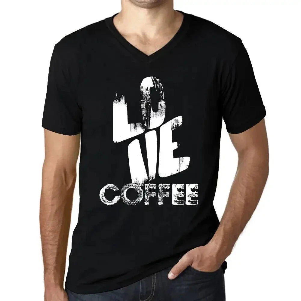 Men's Graphic V Neck Love Coffee Eco-Friendly Limited - Adult & Kids T-Shirts, Sweatshirts & Hoodies apparel design preview 1