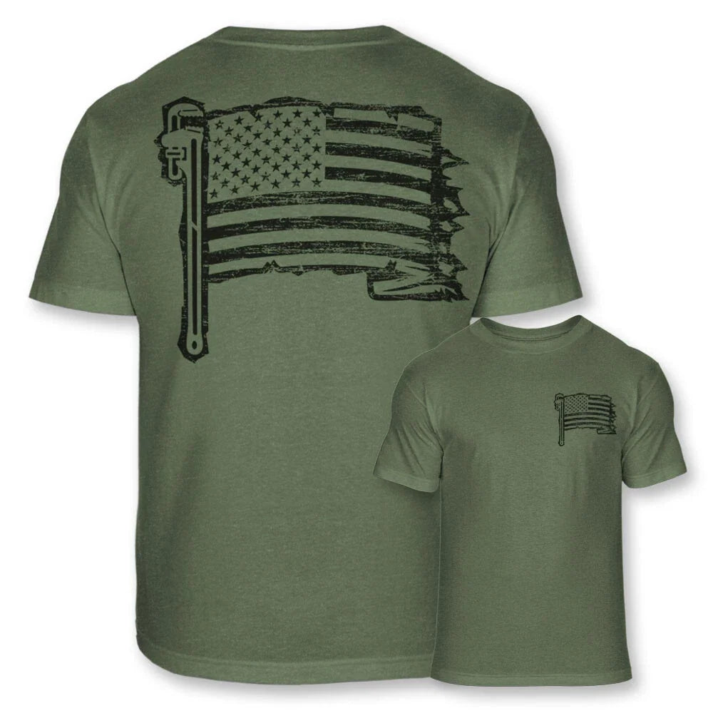 Patriotic Plumber American USA Flag Plumbing Pipe - Adult & Kids T-Shirts, Sweatshirts & Hoodies apparel design preview 1