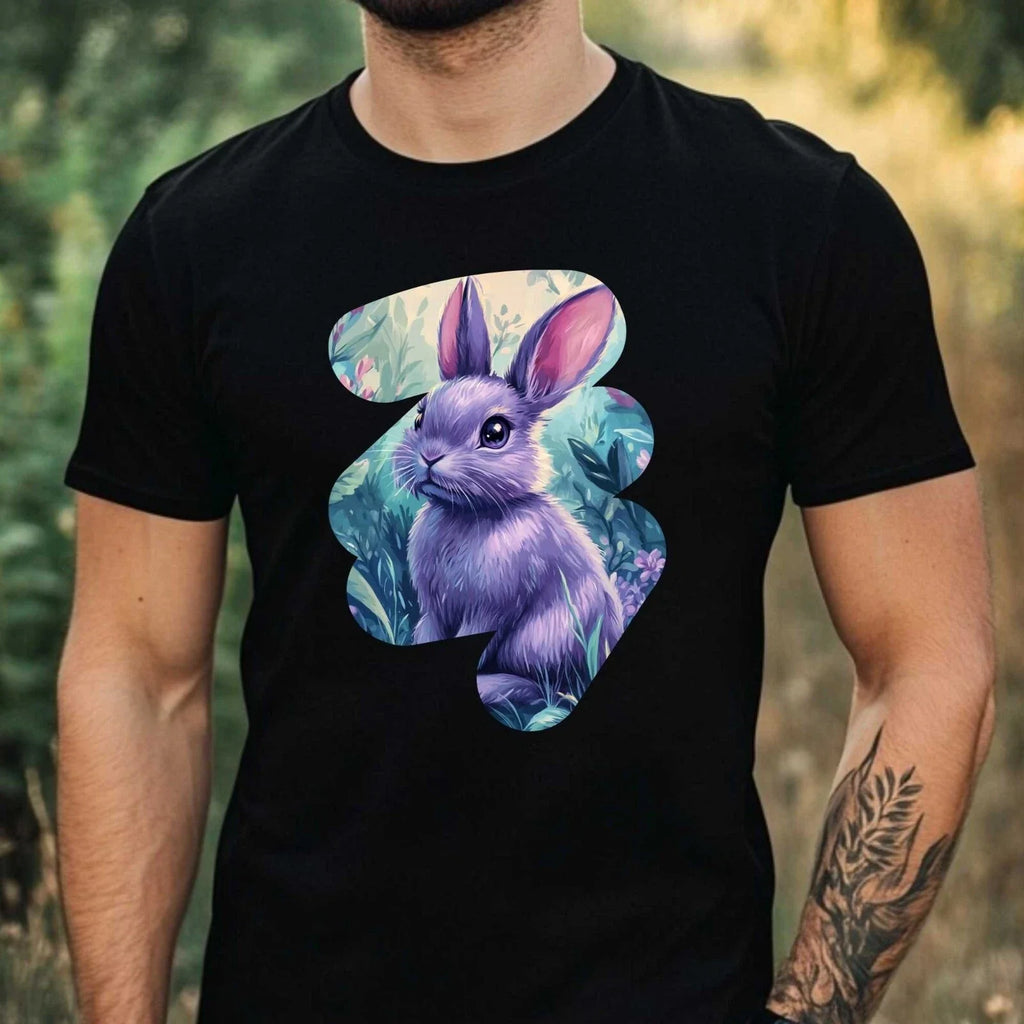 Mens Cute Purple Bunny Motif Cotton Size XS to 5XL - Adult & Kids T-Shirts, Sweatshirts & Hoodies apparel design preview 1