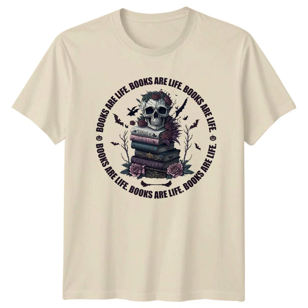 Books Are Life Gothic Reading Gift For Him And Her - Adult & Kids T-Shirts, Sweatshirts & Hoodies apparel design preview 1