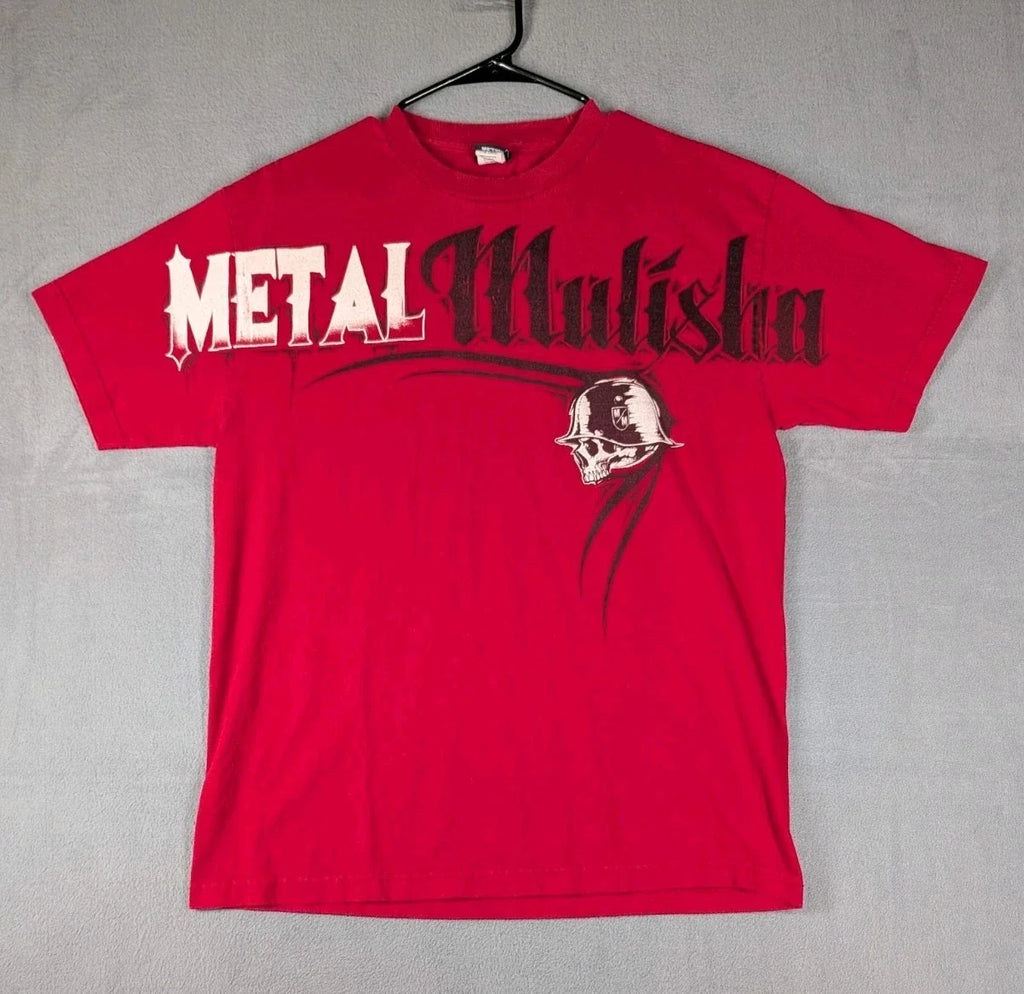 Metal Mulisha Mens Large Y2K Red Graphic Skull Biker - Adult & Kids T-Shirts, Sweatshirts & Hoodies apparel design preview 1
