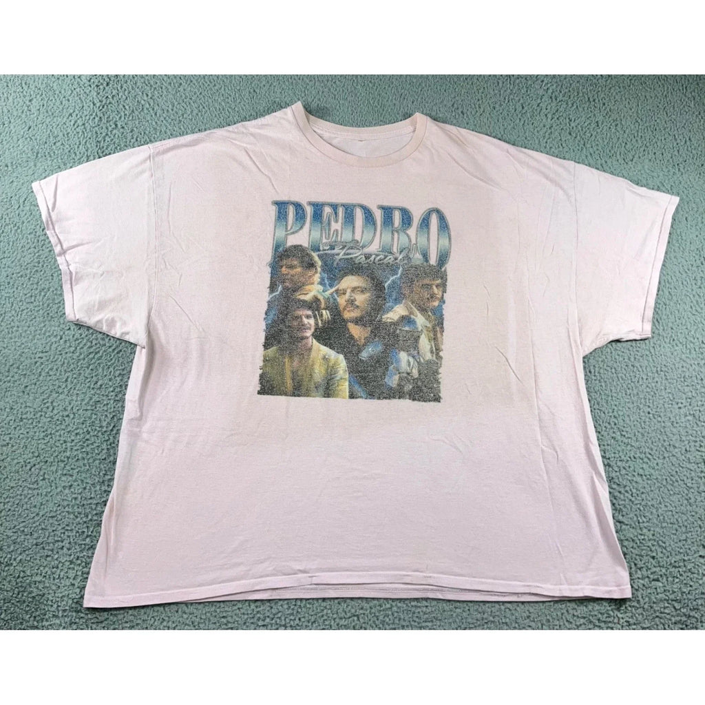 Pedro Pascal Graphic Men 4XL Pink 90s Bootleg Style - Adult & Kids T-Shirts, Sweatshirts & Hoodies apparel design preview 1