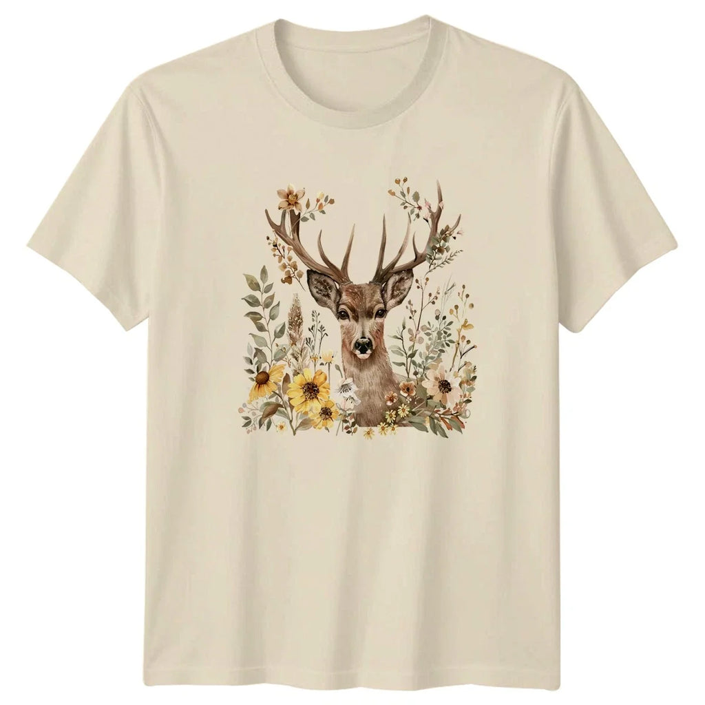 Deer Floral Boho Nature Gift For Him And Her - Adult & Kids T-Shirts, Sweatshirts & Hoodies apparel design preview 1