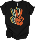 Retro Peace Sign Hand Vintage 70s Hippie Love Symbol - Adult & Kids T-Shirts, Sweatshirts & Hoodies apparel design preview 1