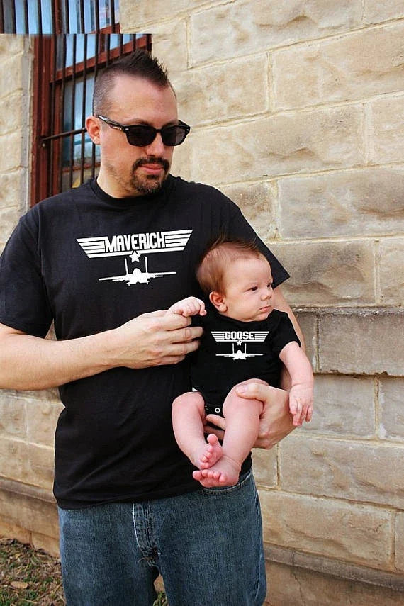 2 Father Son Matching Maverick And Goose Fathers Day - Adult & Kids T-Shirts, Sweatshirts & Hoodies apparel design preview 1