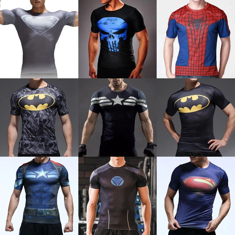 Comics SUPERHERO Mens Short Sleeve Sports Tops Biker - Adult & Kids T-Shirts, Sweatshirts & Hoodies apparel design preview 1