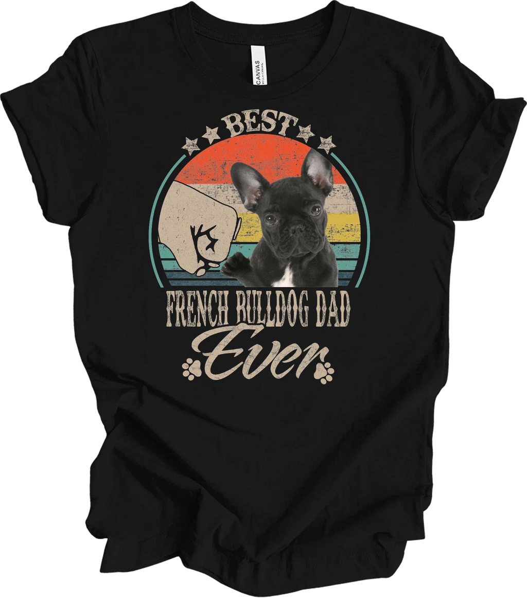 Best French Bulldog Dad Ever Vintage Retro Frenchie - Adult & Kids T-Shirts, Sweatshirts & Hoodies apparel design preview 1