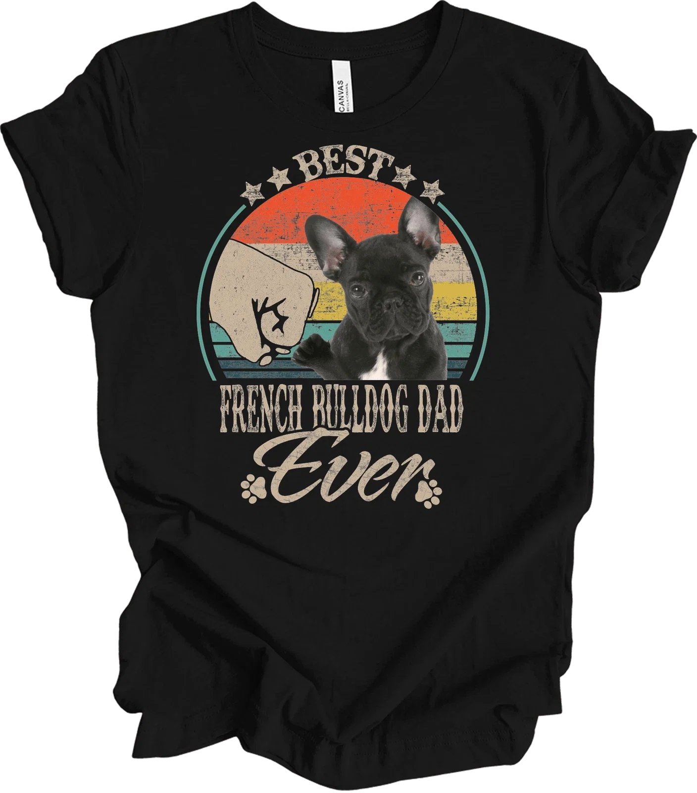 Best French Bulldog Dad Ever Vintage Retro Frenchie - Adult & Kids T-Shirts, Sweatshirts & Hoodies apparel design preview 1