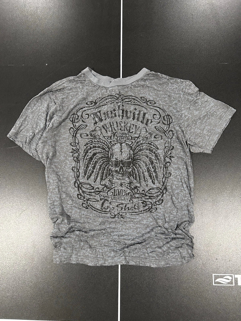 Grey Y2K Whiskey Size Large Affliction-Like Grunge - Adult & Kids T-Shirts, Sweatshirts & Hoodies apparel design preview 1