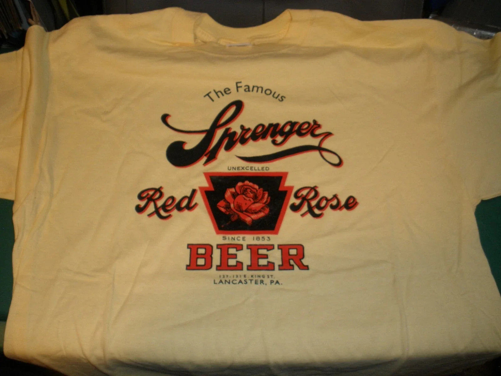 NEW Men's XL Short Sleeve Yellow The Famous Sprenger - Adult & Kids T-Shirts, Sweatshirts & Hoodies apparel design preview 1