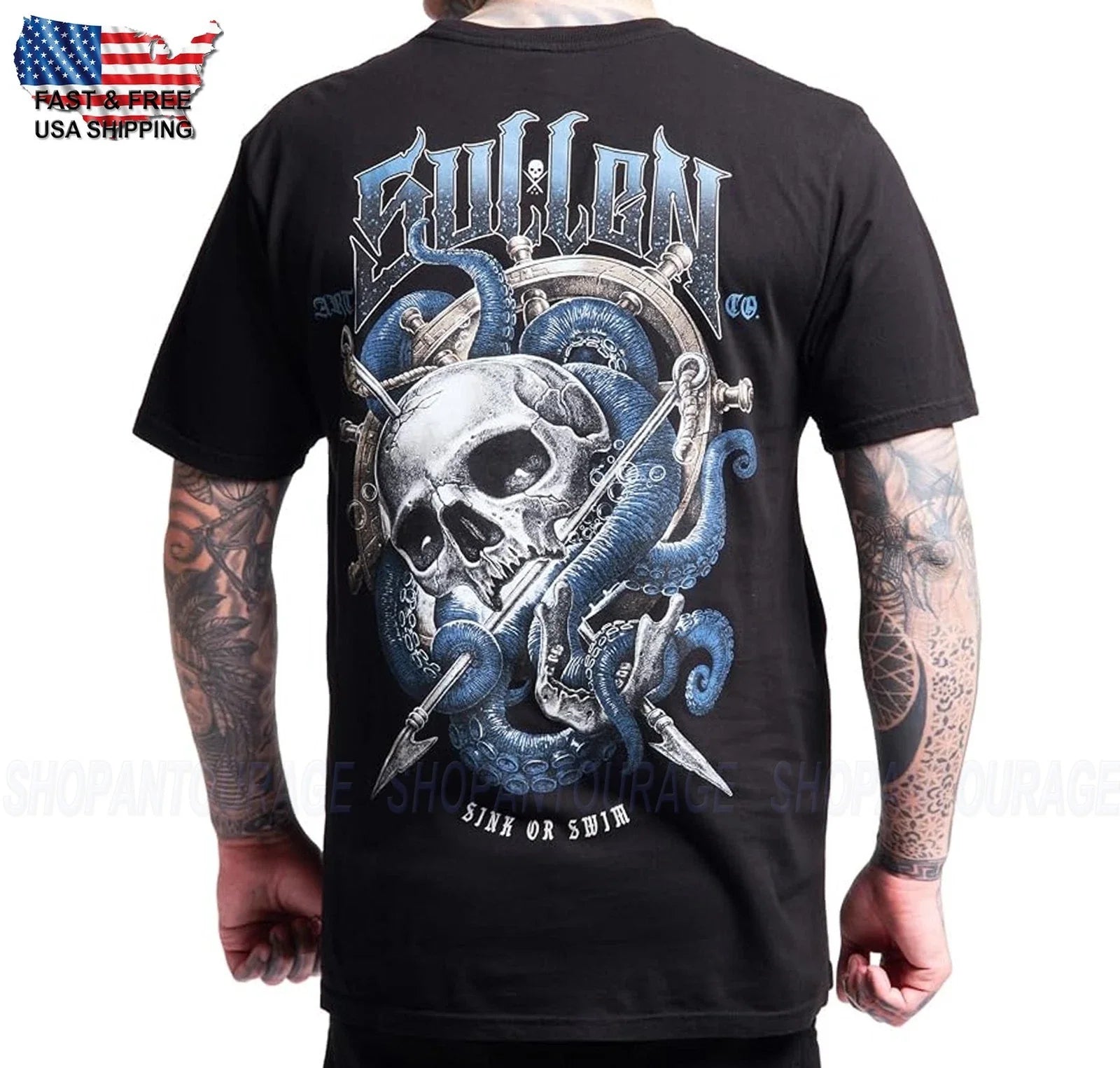 Sullen Art Collective Harpoon Skull Premium SCM8093 - Adult & Kids T-Shirts, Sweatshirts & Hoodies apparel design preview 1