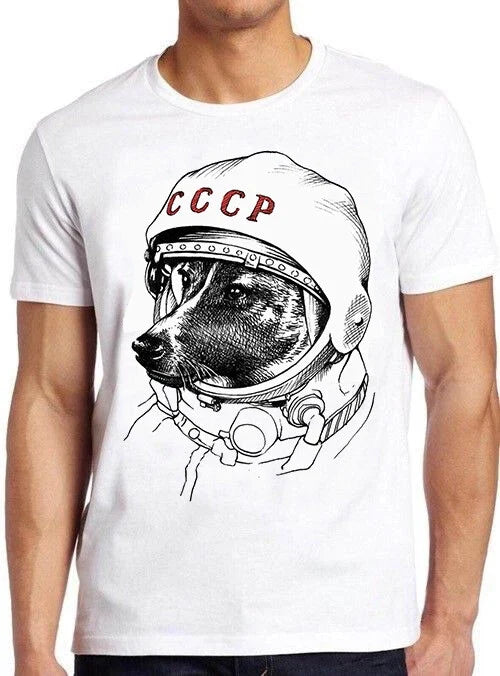 Laika Astronaut Dog Russia Drawing Art Gft M444 - Adult & Kids T-Shirts, Sweatshirts & Hoodies apparel design preview 1