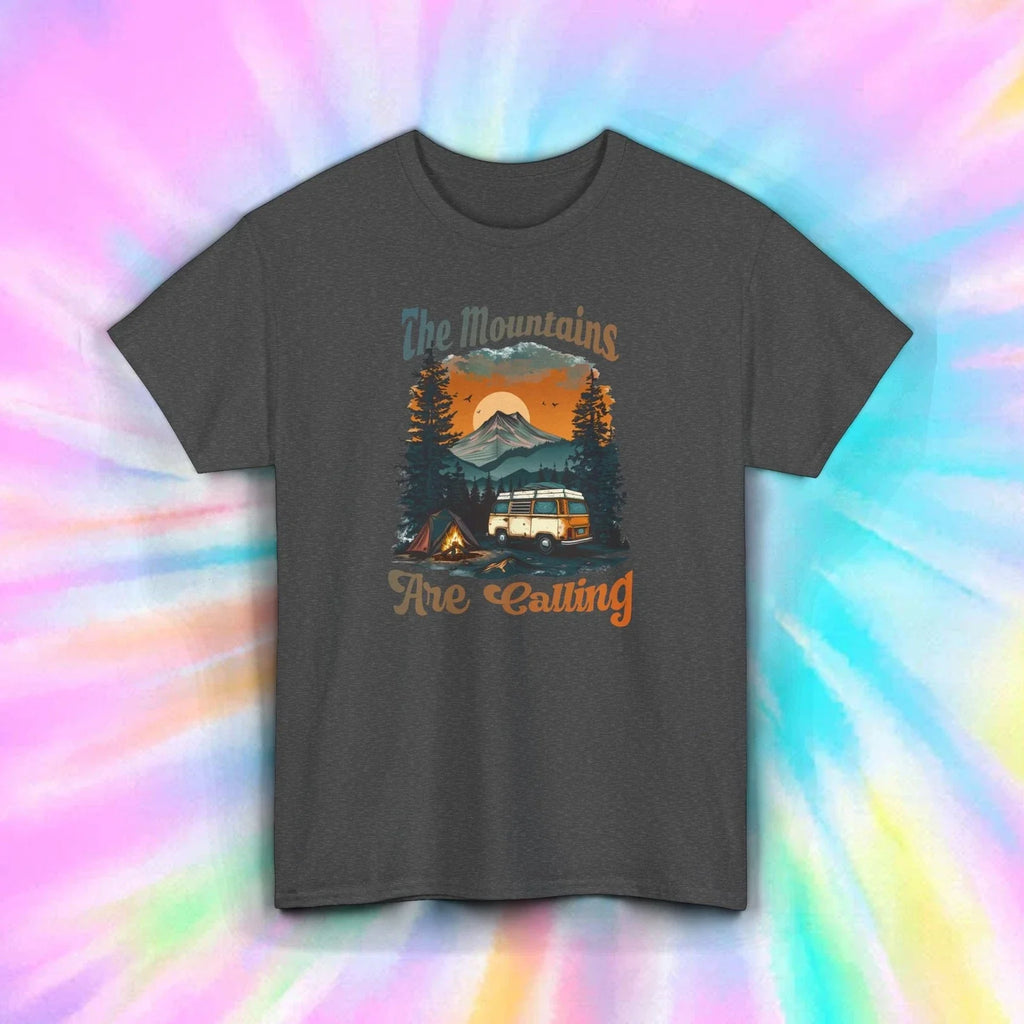 Mountains Are Calling Camping Van Sunset Outdoor Hike - Adult & Kids T-Shirts, Sweatshirts & Hoodies apparel design preview 1