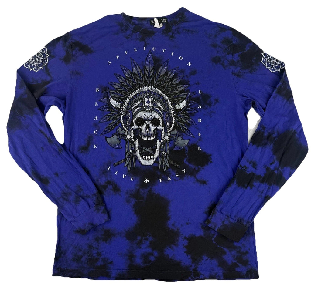 Affliction Mens XL Black Label Rhinestone Skull - Adult & Kids T-Shirts, Sweatshirts & Hoodies apparel design preview 1