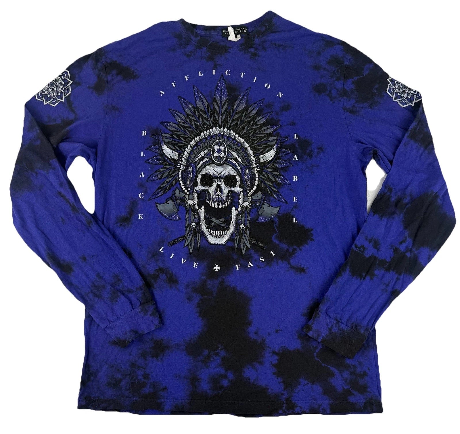 Affliction Mens XL Black Label Rhinestone Skull - Adult & Kids T-Shirts, Sweatshirts & Hoodies apparel design preview 1