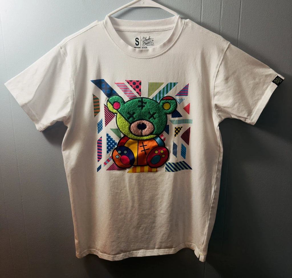 Mens Bleeker Mercer Abstract Bear White w/ Multicolor - Adult & Kids T-Shirts, Sweatshirts & Hoodies apparel design preview 1