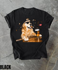 Golden Retriever Drinking Beer Graphic Sarcastic Dog - Adult & Kids T-Shirts, Sweatshirts & Hoodies apparel design preview 1
