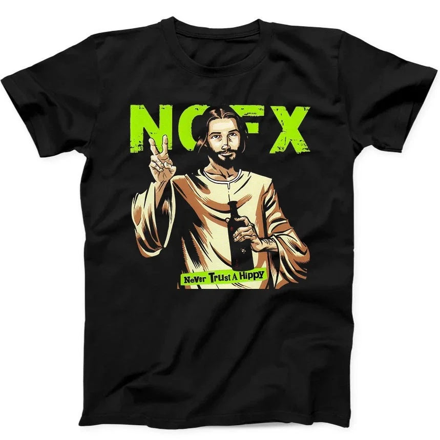 Jesus Never Trust A Hippie NOFX Music 204 - Adult & Kids T-Shirts, Sweatshirts & Hoodies apparel design preview 1