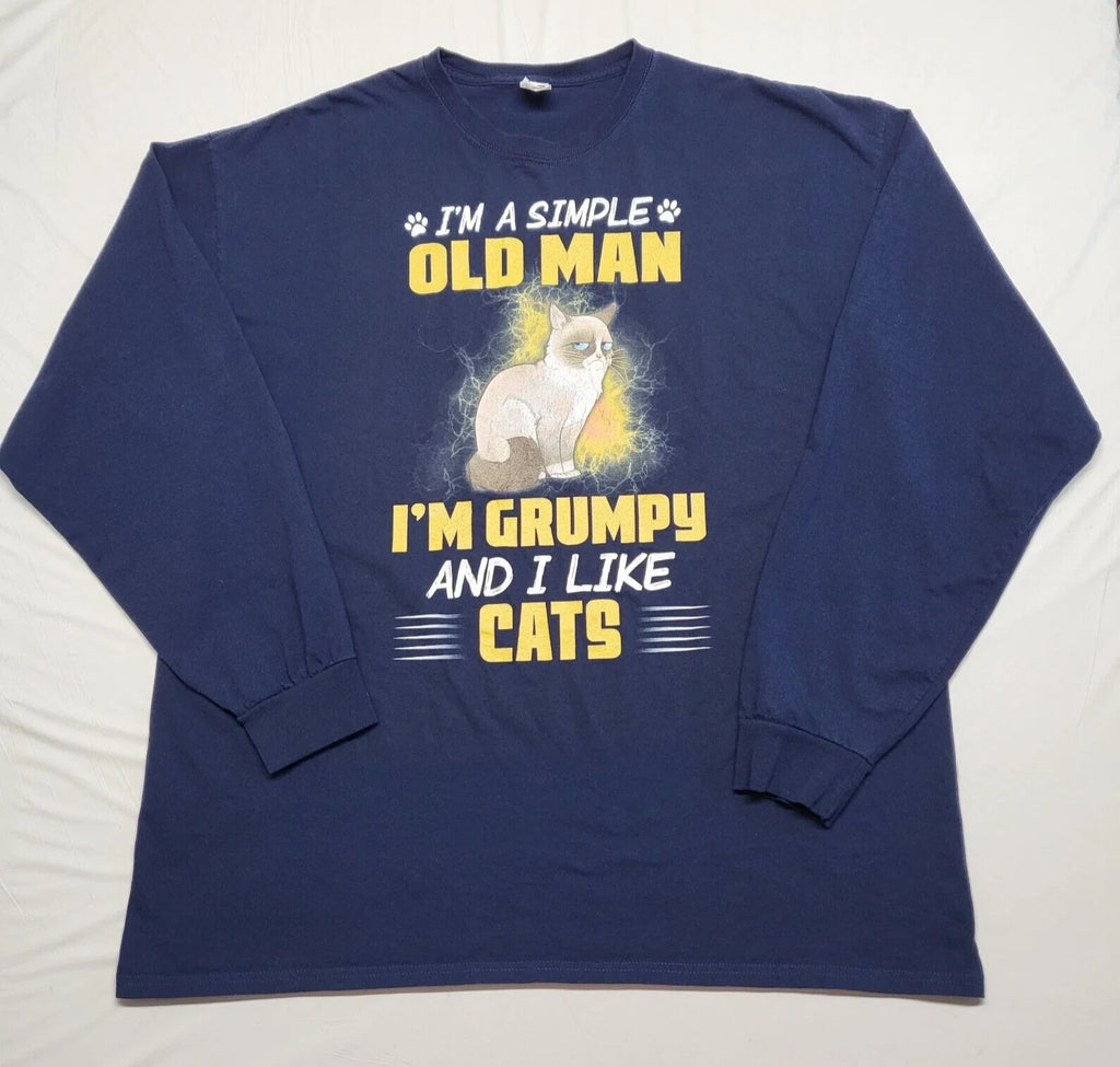 Grumpy Cat 2XL Im A Simple Old Man Grandpacore Cotton - Adult & Kids T-Shirts, Sweatshirts & Hoodies apparel design preview 1