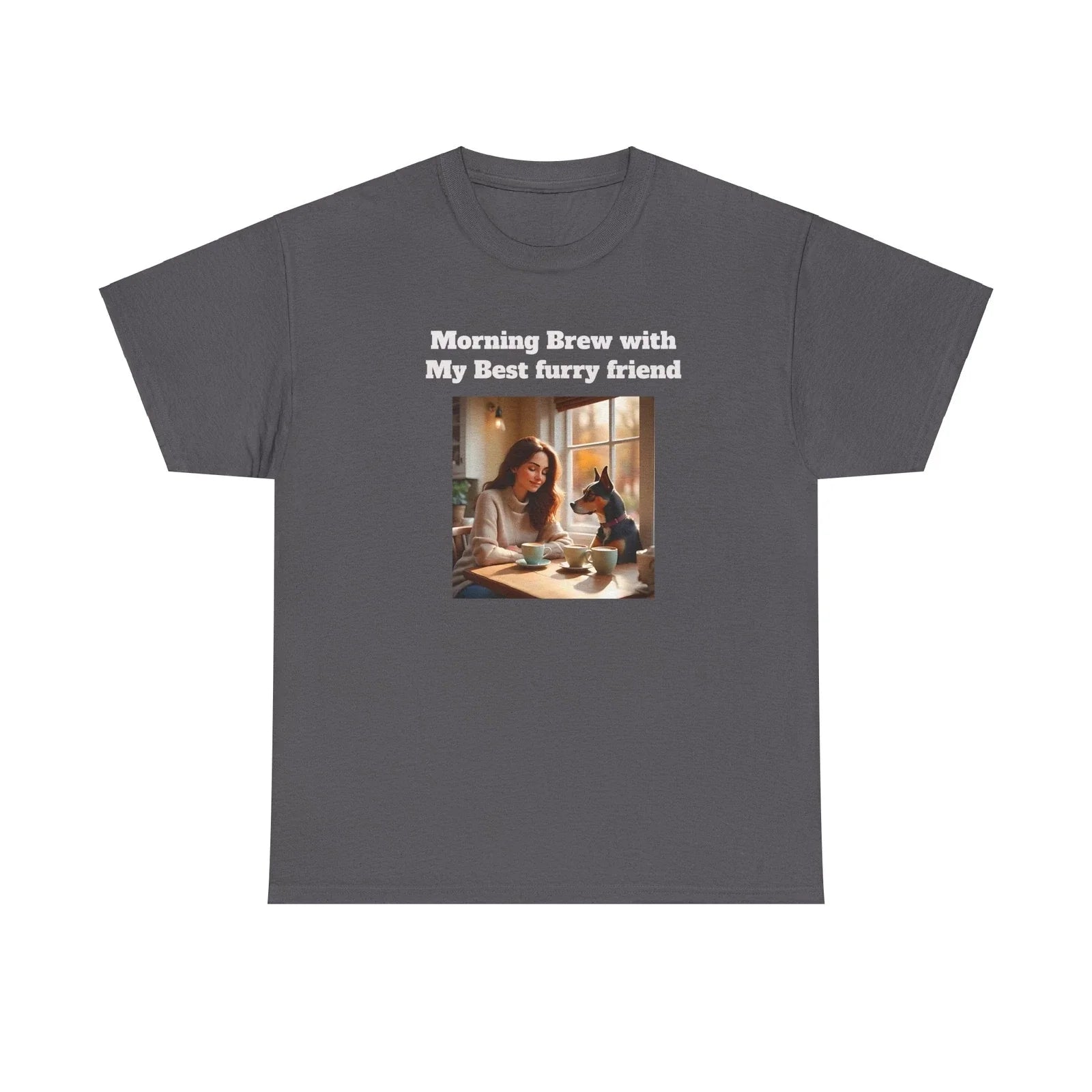 Coffee Lovers Women with Dog Design - Adult & Kids T-Shirts, Sweatshirts & Hoodies apparel design preview 1