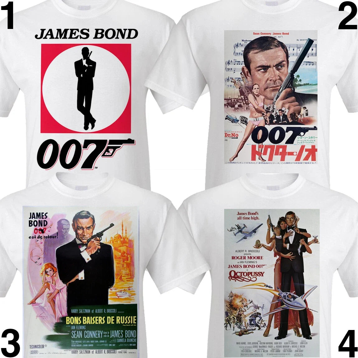 James Bond 007 vintage style. Sean Connery, Roger - Adult & Kids T-Shirts, Sweatshirts & Hoodies apparel design preview 1