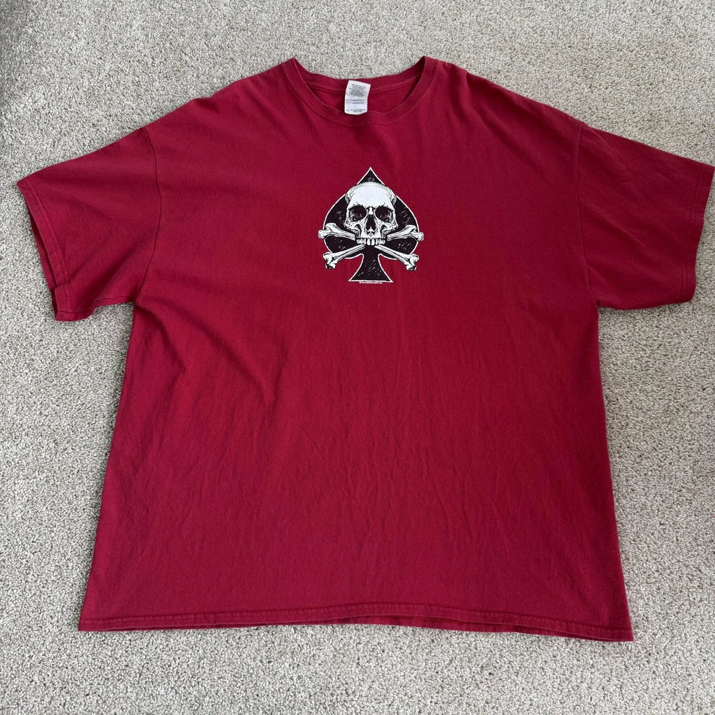 Y2K Ace Of Spades Skull Crossbones Mens 2XL Red - Adult & Kids T-Shirts, Sweatshirts & Hoodies apparel design preview 1