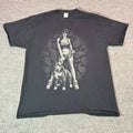 Y2K Pitbull Sugar Skull Tattoo Woman With Black XL - Adult & Kids T-Shirts, Sweatshirts & Hoodies apparel design preview 1