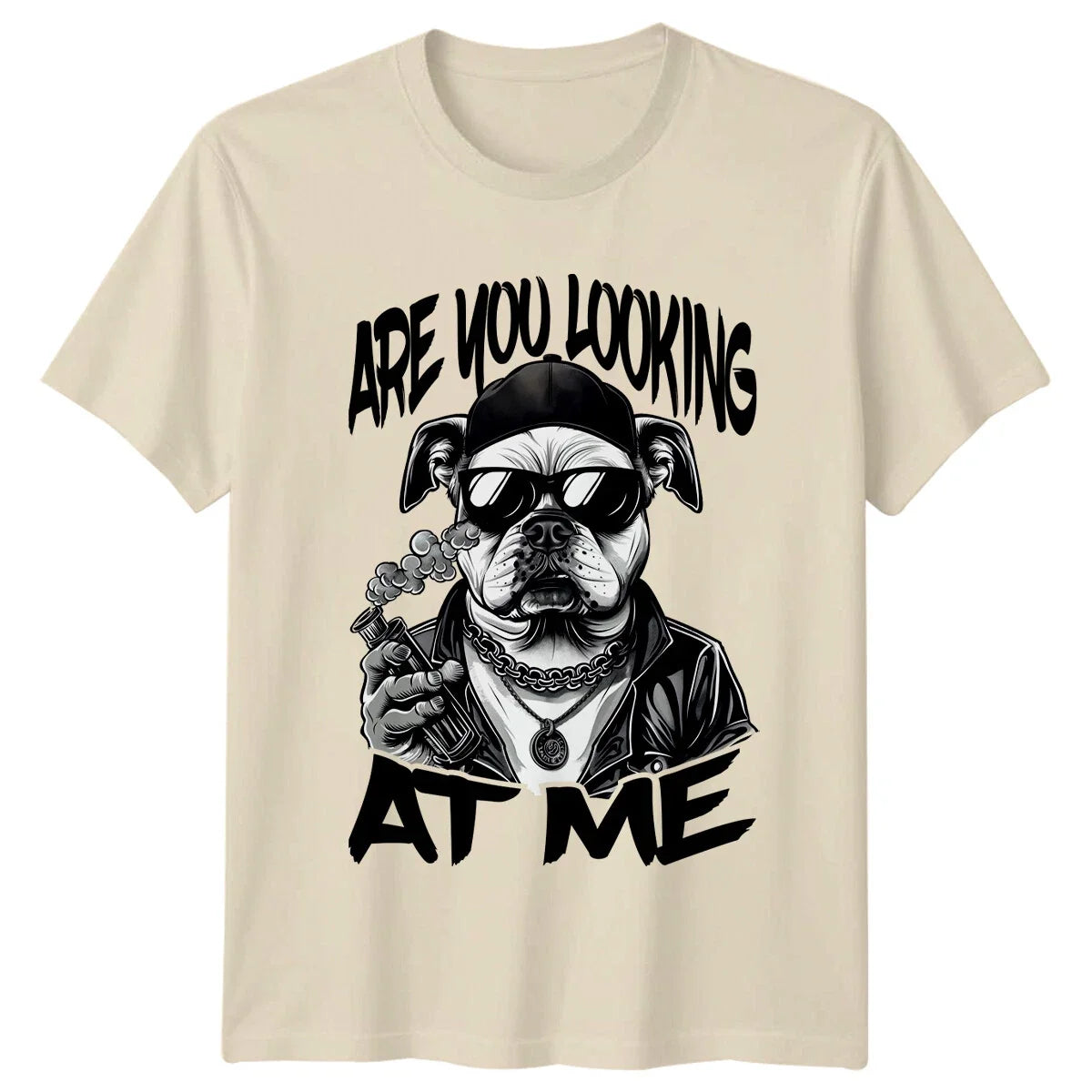 Cool Bulldog Are You Looking At Me Gangster Dog - Adult & Kids T-Shirts, Sweatshirts & Hoodies apparel design preview 1