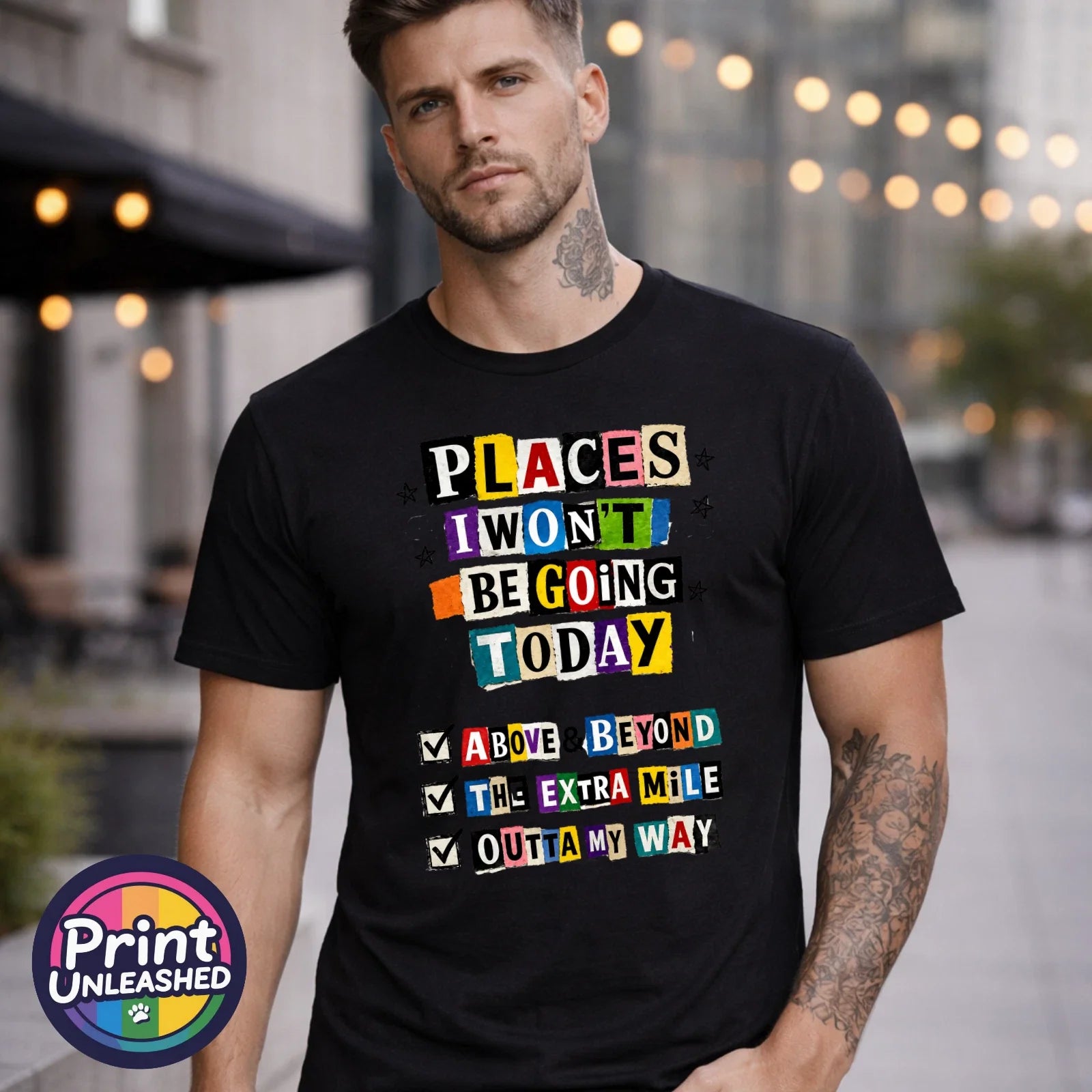 Places I Won't Be Going Today Funny Work Sarcastic - Adult & Kids T-Shirts, Sweatshirts & Hoodies apparel design preview 1