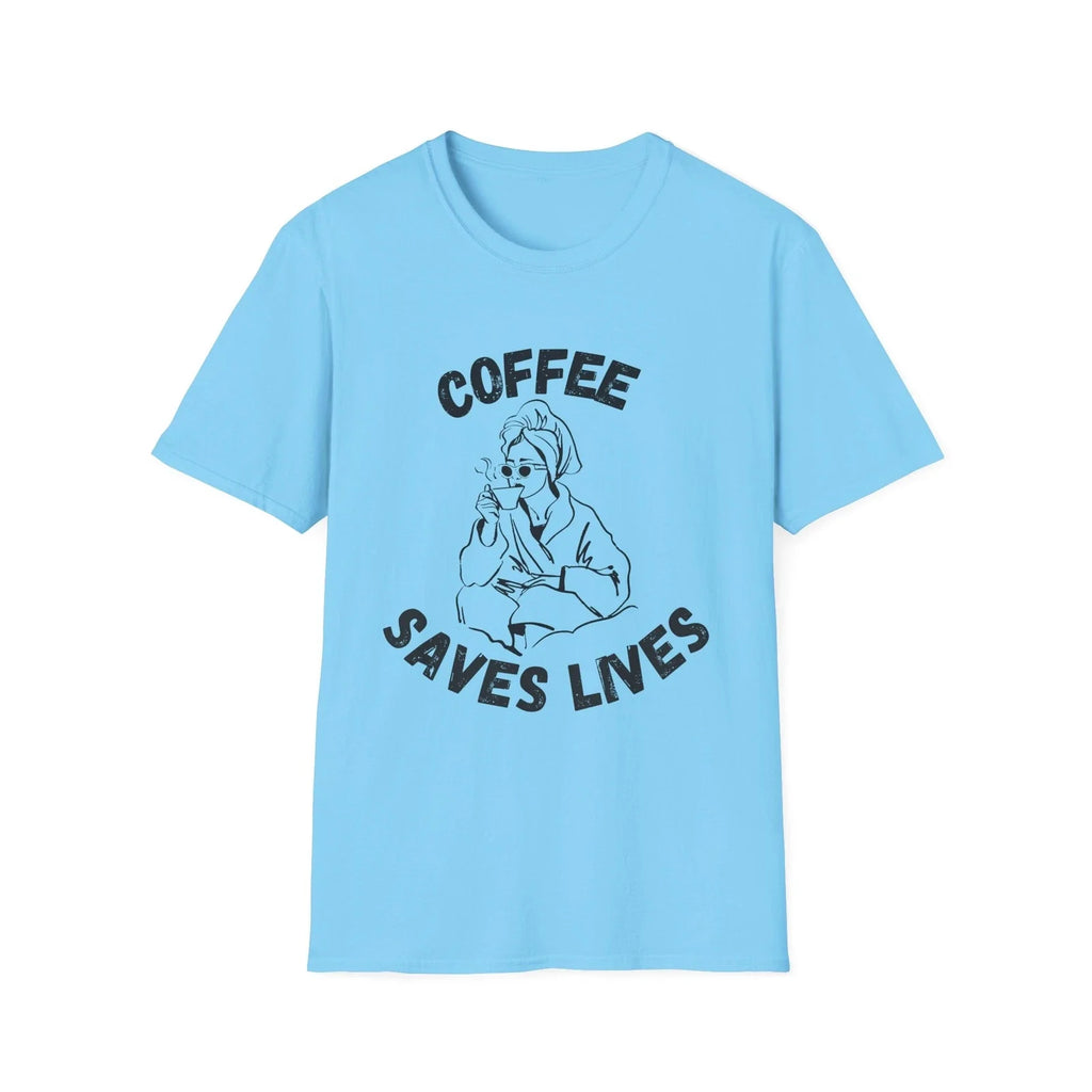 Coffee Saves Lives Unisex Softstyle - Adult & Kids T-Shirts, Sweatshirts & Hoodies apparel design preview 1